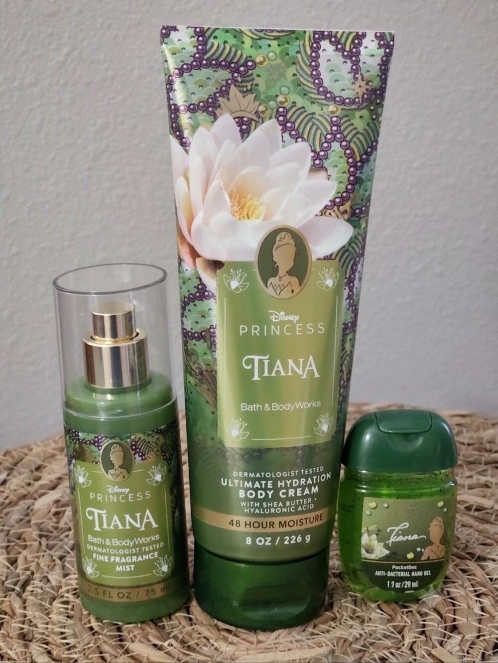 DISNEY x Bath & Body Works Princess Tiana Set Body Cream Pocketbac Mist RETIRED